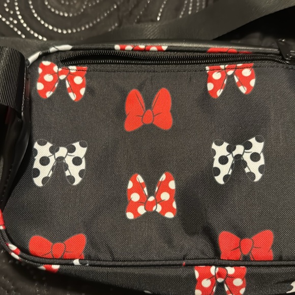 Kids Bow Patterned Black and Red Accessory Pouch - Picture 3 of 4